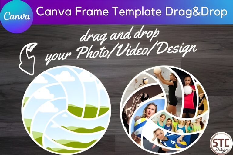 Volleyball Photo Collage Canva Frame Template